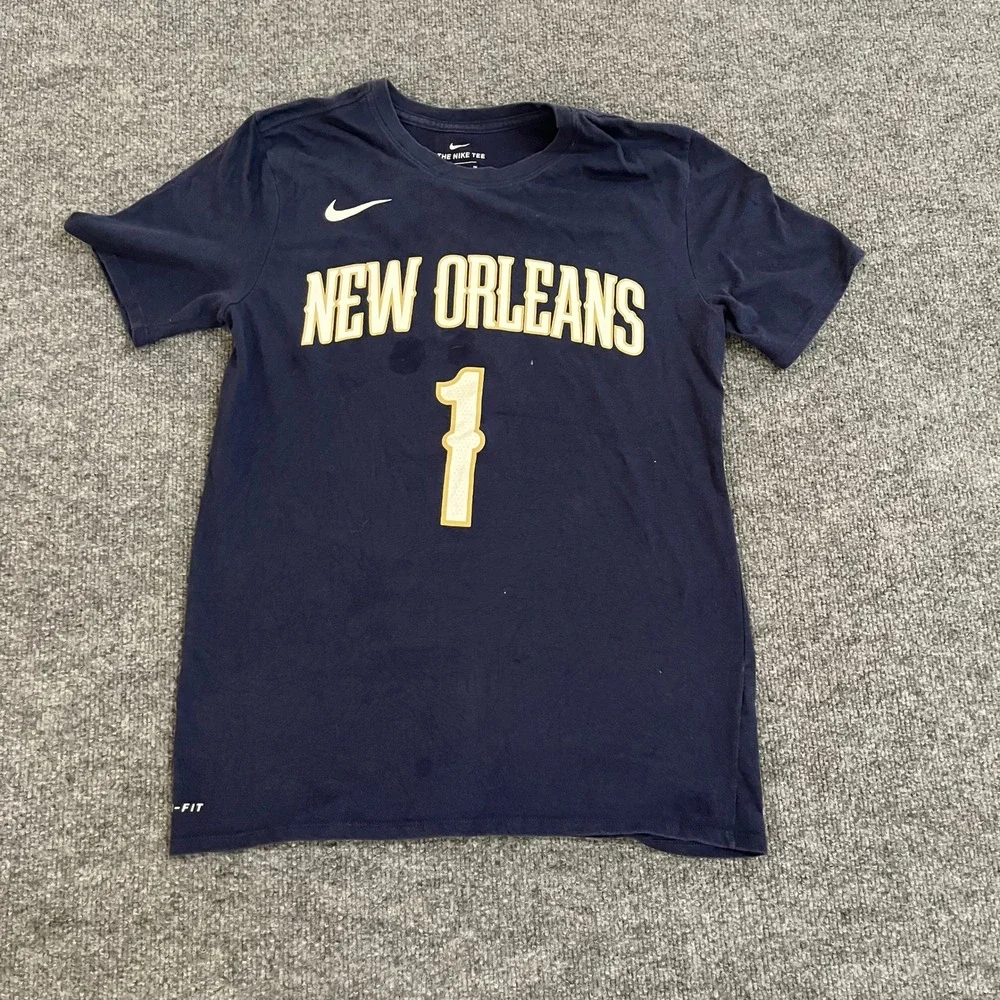 Nike T-Shirt Mens Size S Navy Blue Zion Williamson New Orleans Pelicans Dri-Fit